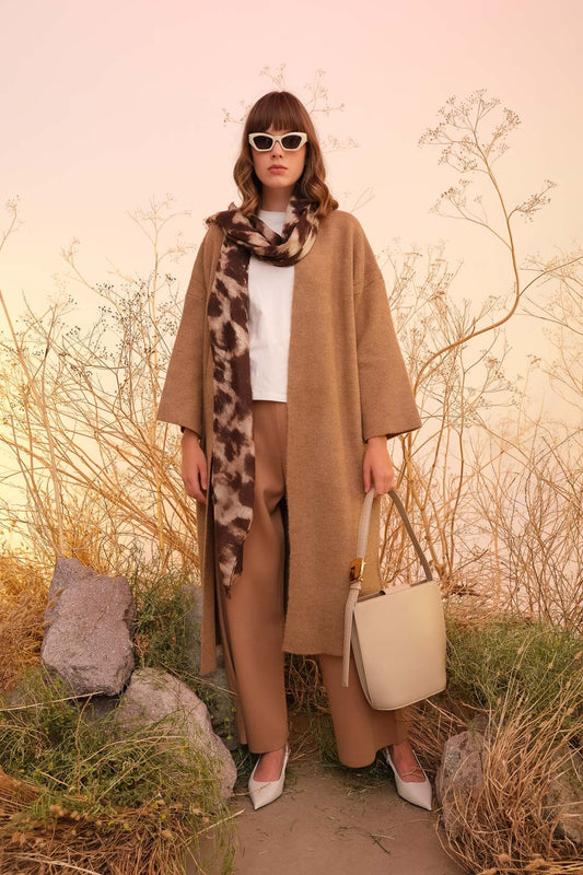 Çelik Örme Sütlü Kahve Triko Pantolon - Fatma Atasoy