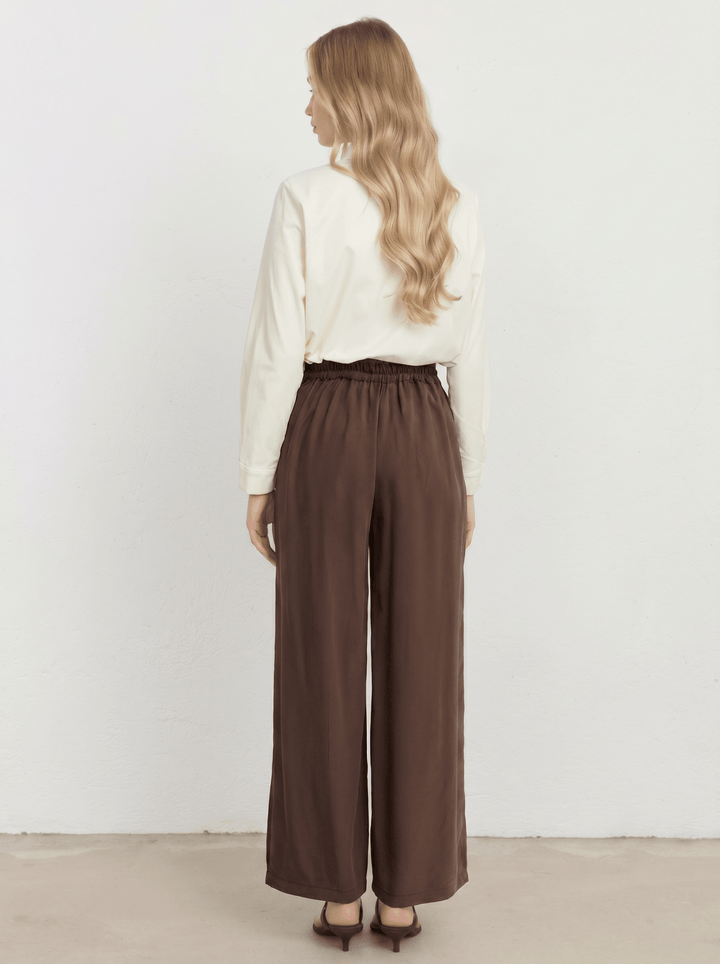 Çift Pile Acı Kahve Rayon Palazzo Pantolon - Fatma Atasoy