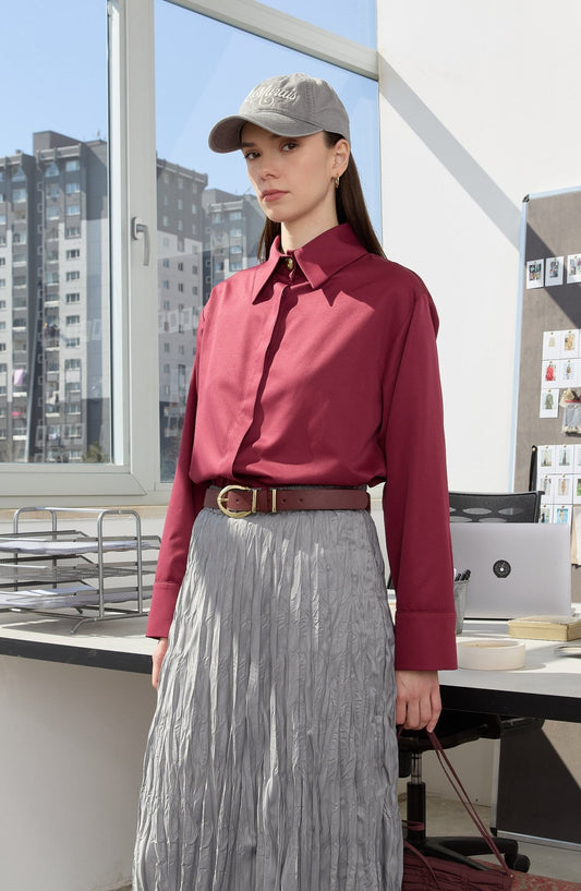 D Toka Detaylı Bordo Kemer - Fatma Atasoy