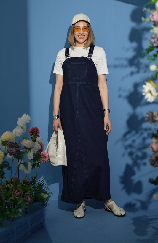 Denim Lacivert Salopet - Fatma Atasoy