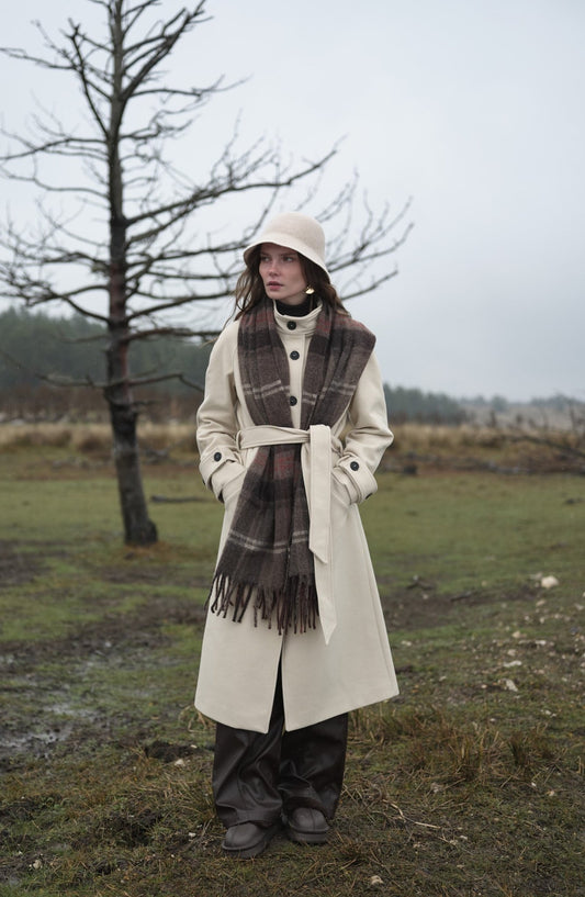 Dik Yaka Taş Kaşmir Kaban - Fatma Atasoy