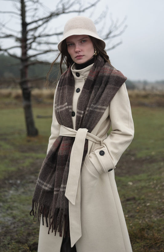 Dik Yaka Taş Kaşmir Kaban - Fatma Atasoy