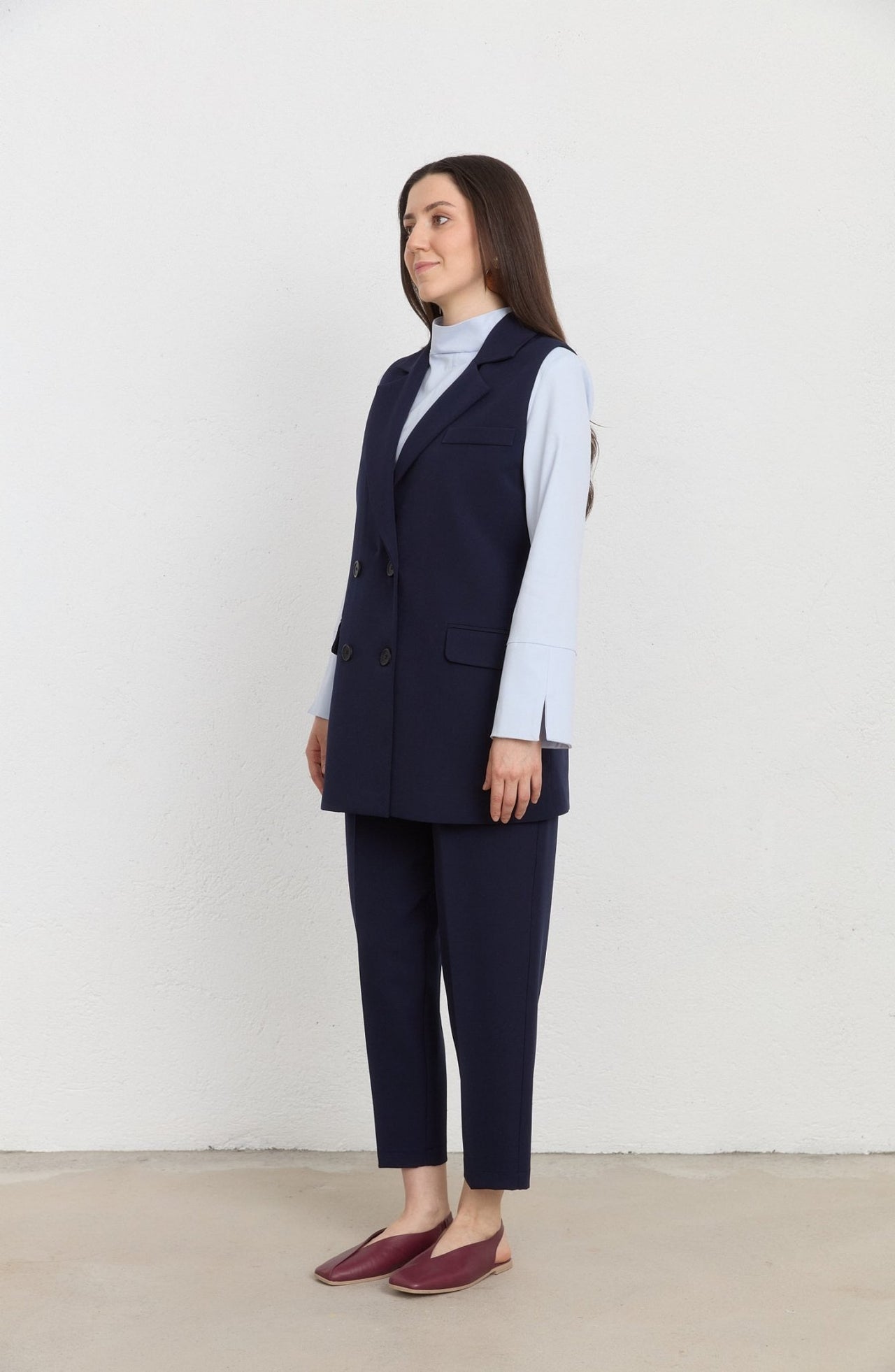 Double Barrel Lacivert Fit Pantolon - Fatma Atasoy