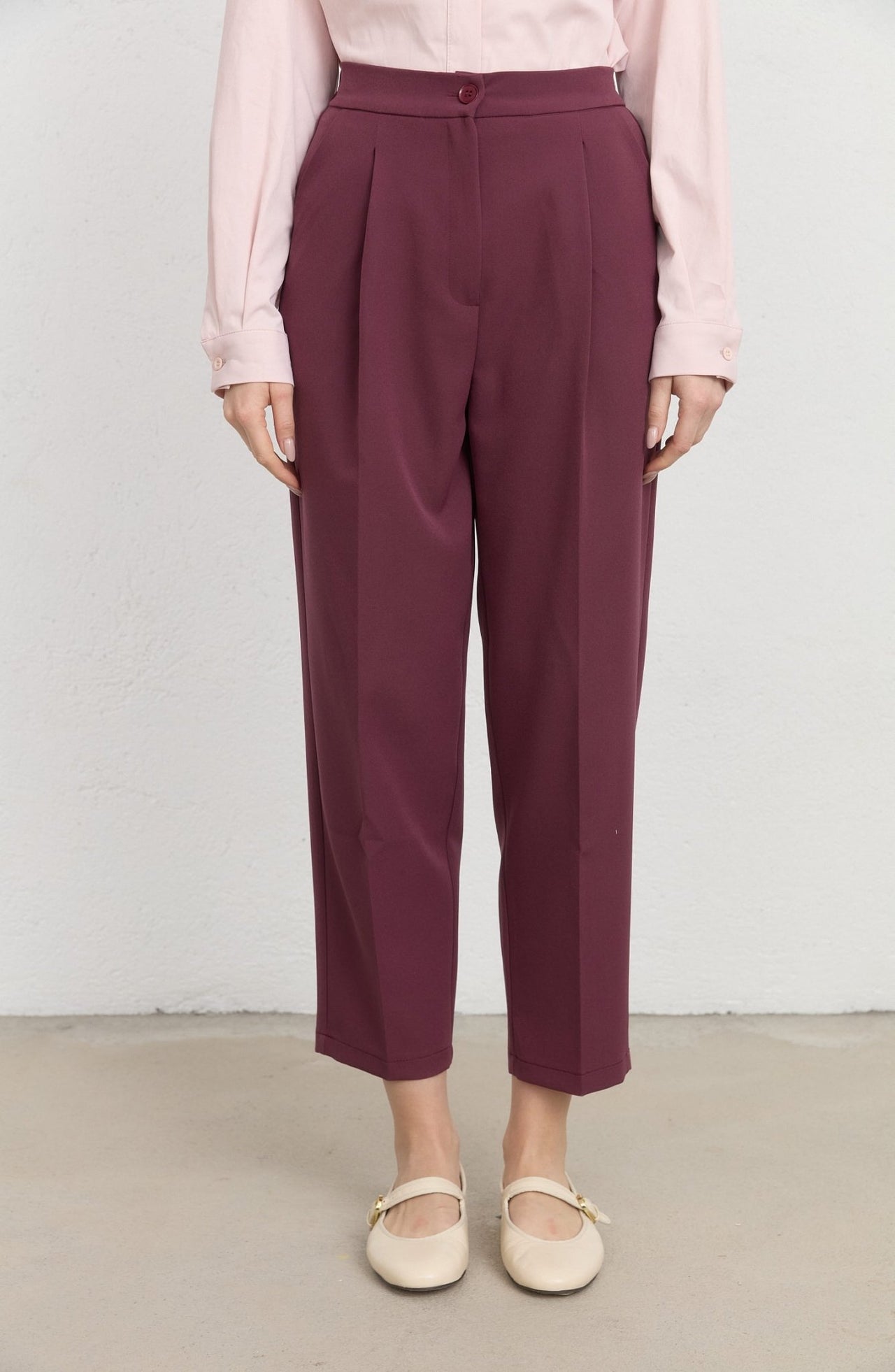 Double Barrel Mürdüm Fit Pantolon - Fatma Atasoy