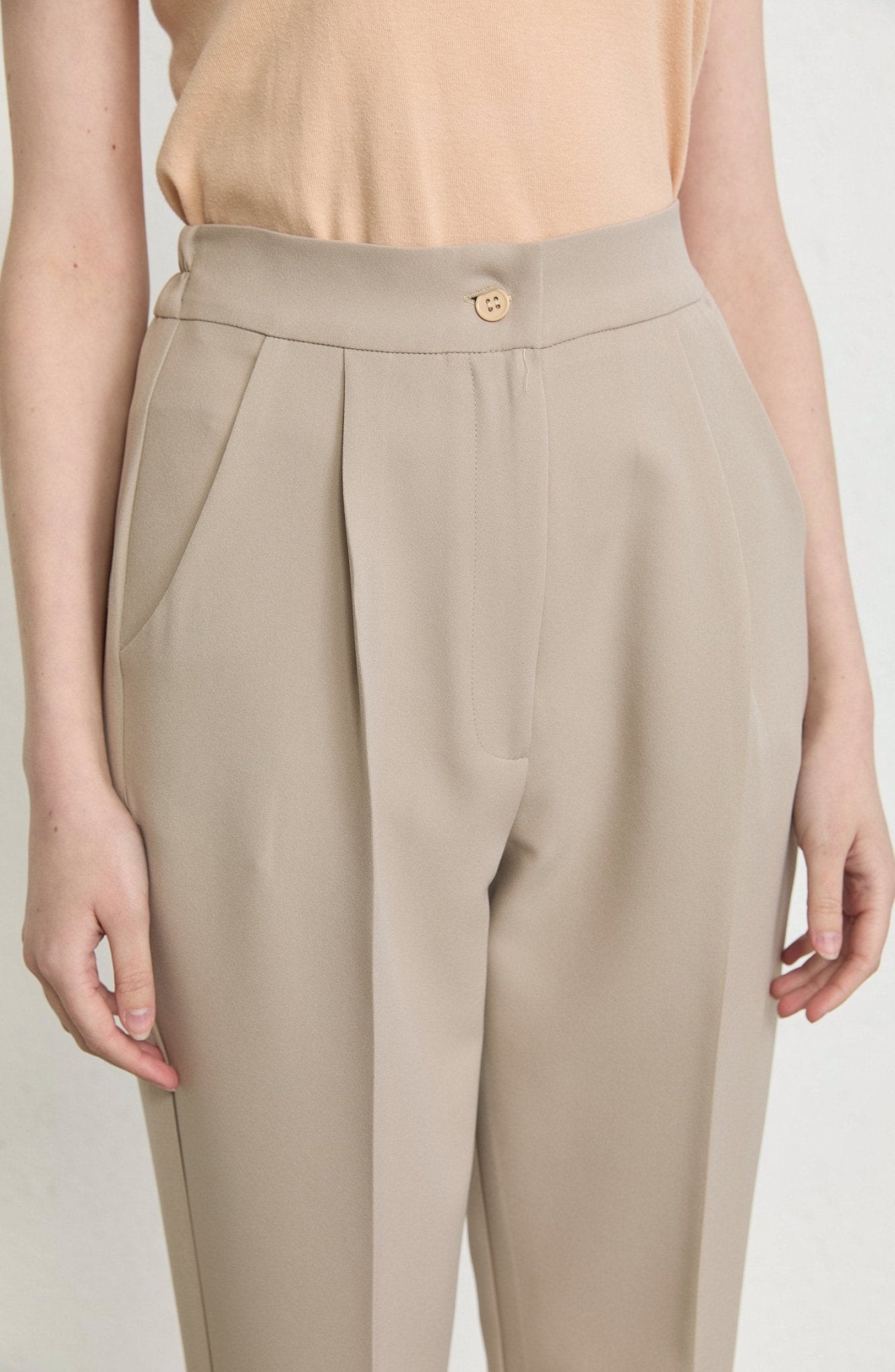 Double Bej Fit Pantolon - Fatma Atasoy
