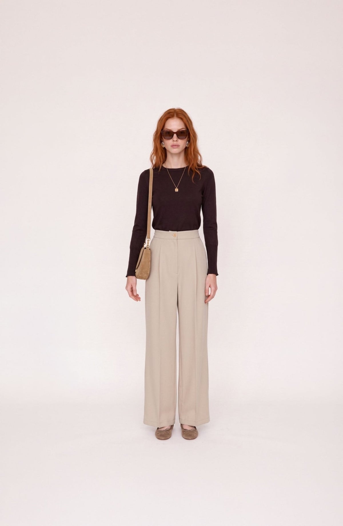Double Bej Palazzo Pantolon - Fatma Atasoy