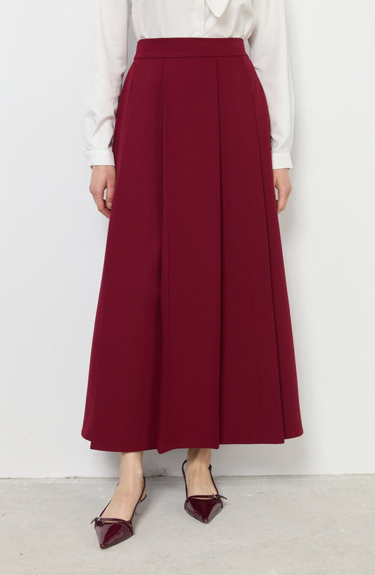 Double Bordo Çift Pile Etek - Fatma Atasoy