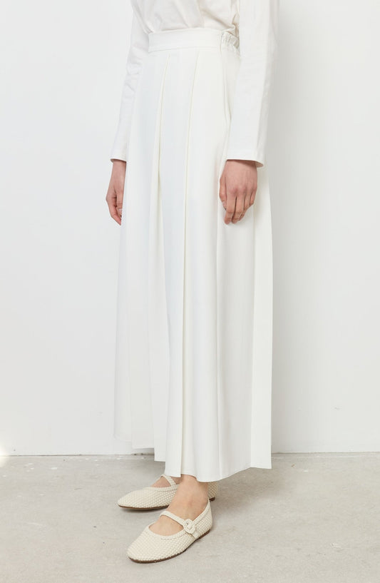 Double Ekru Çift Pile Etek - Fatma Atasoy