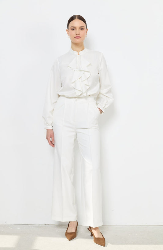 Double Ekru Palazzo Pantolon - Fatma Atasoy