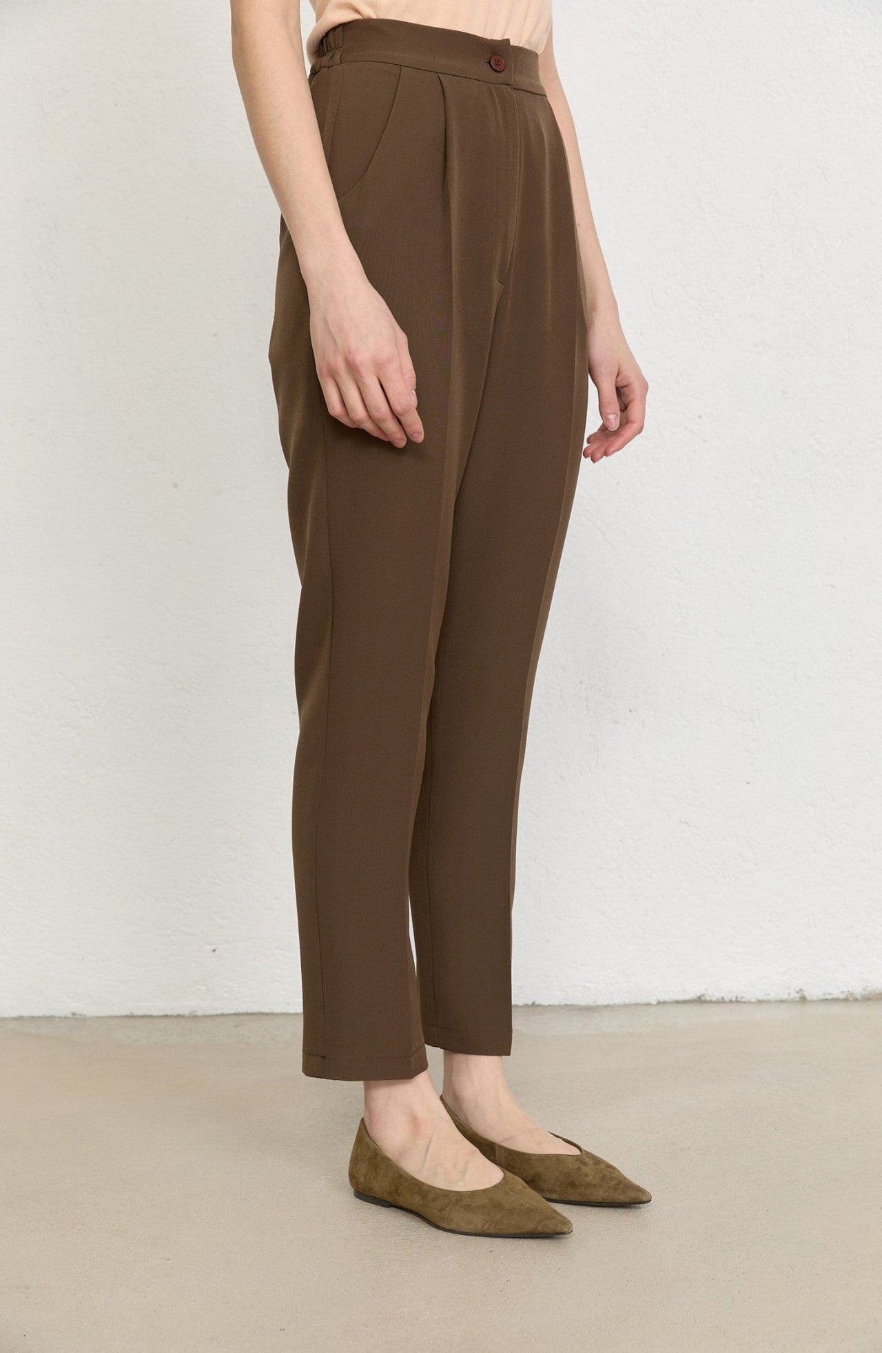Double Kahverengi Fit Pantolon - Fatma Atasoy