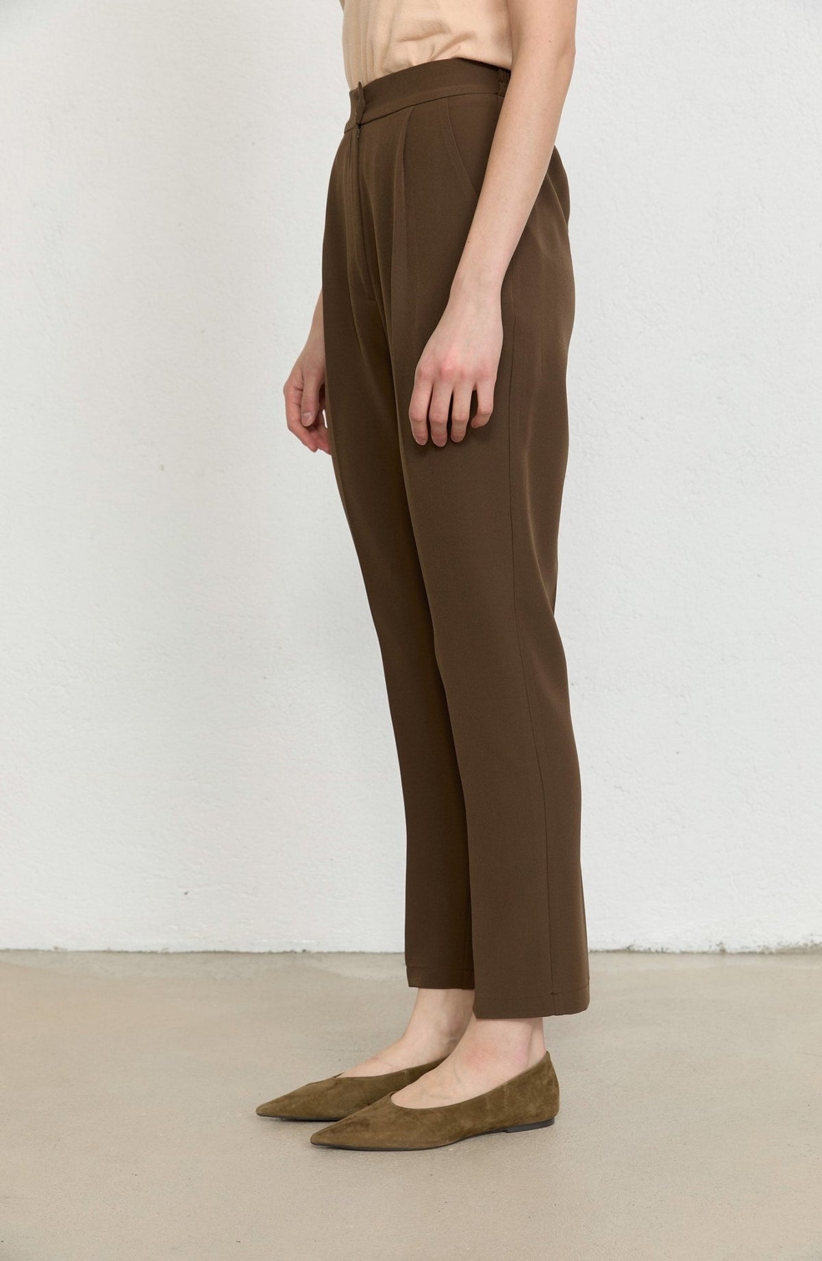 Double Kahverengi Fit Pantolon - Fatma Atasoy