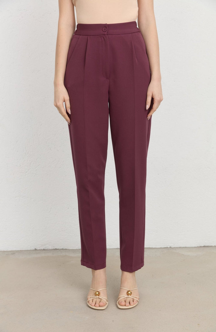 Double Mürdüm Fit Pantolon - Fatma Atasoy