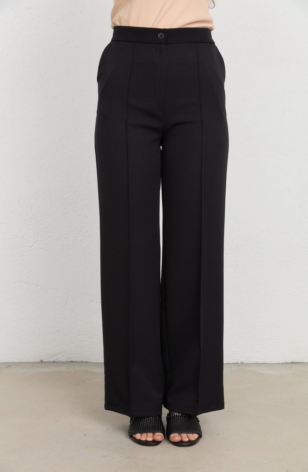 Double Siyah Palazzo Pantolon - Fatma Atasoy