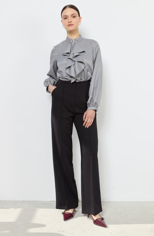 Double Siyah Palazzo Pantolon - Fatma Atasoy