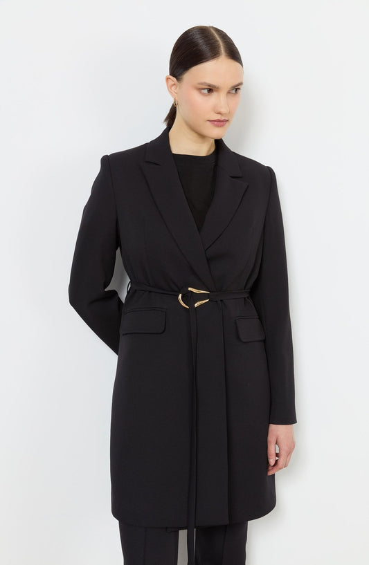 Double Siyah Palazzo Tek Ceket - Fatma Atasoy