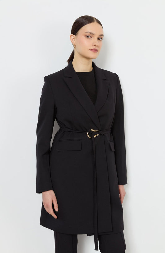 Double Siyah Palazzo Tek Ceket - Fatma Atasoy