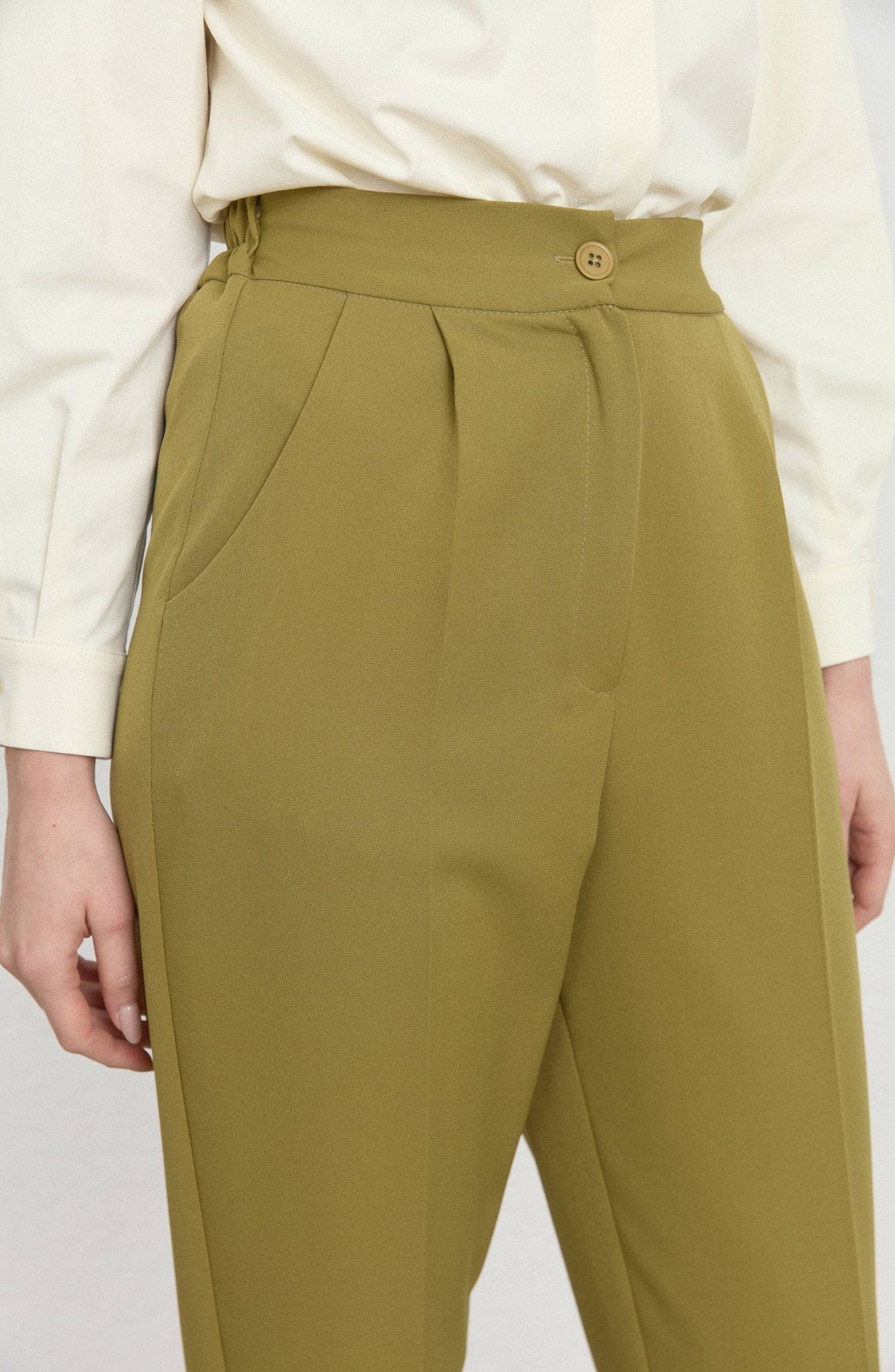 Double Yağ Yeşili Fit Pantolon - Fatma Atasoy
