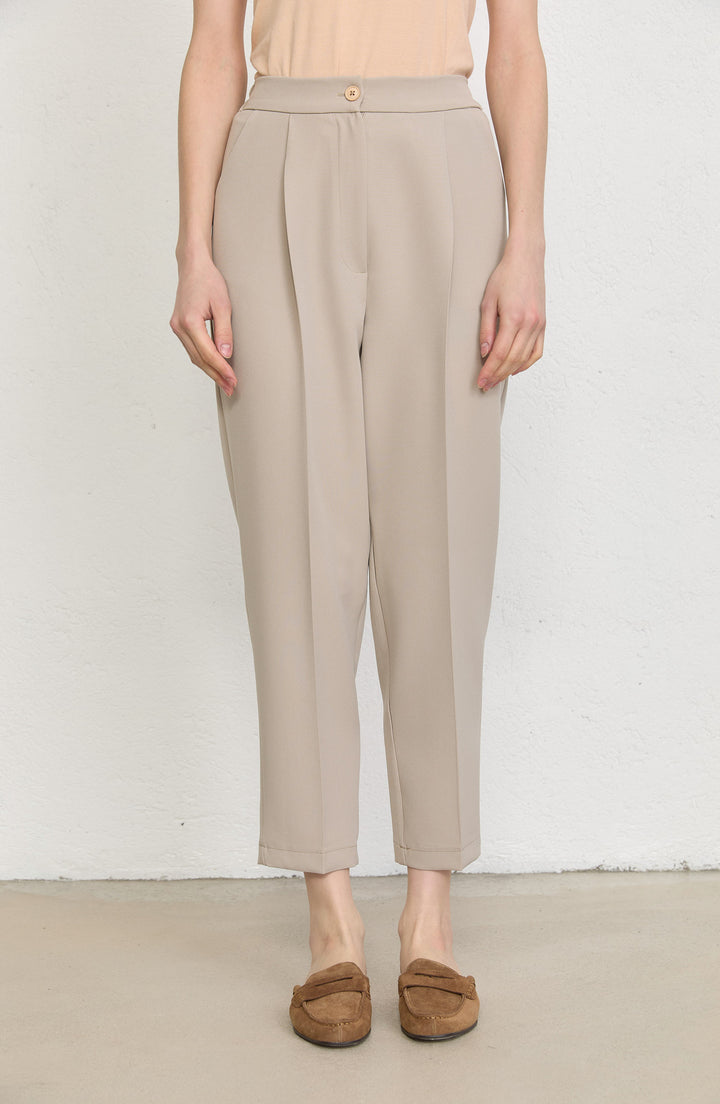 Double Barrel Bej Fit Pantolon