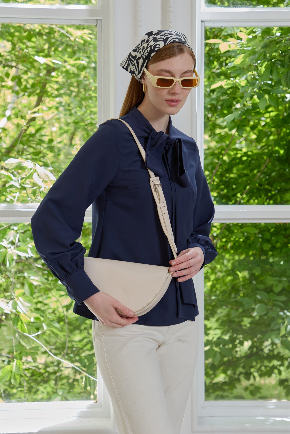 Fiyonklu Basic Gömlek Lacivert - Fatma Atasoy