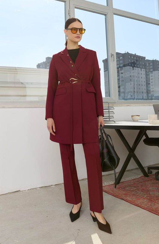 Flare Bordo Pantolon - Fatma Atasoy