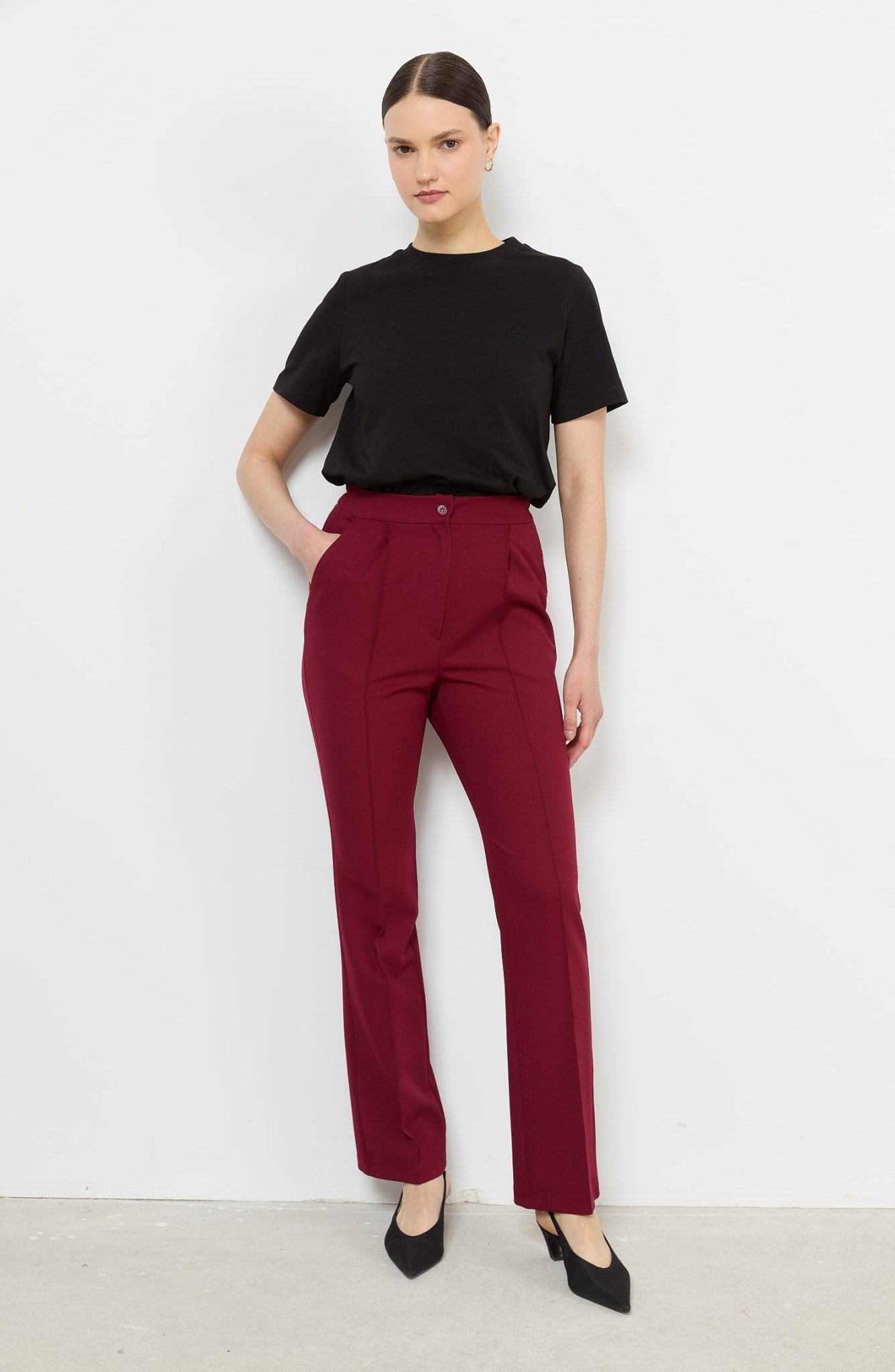 Flare Bordo Pantolon - Fatma Atasoy