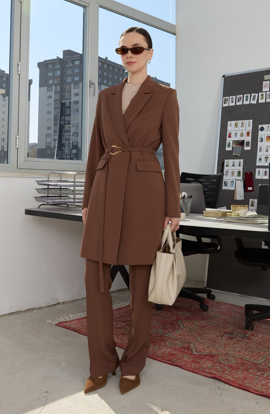 Flare Çikolata Kahve Pantolon - Fatma Atasoy