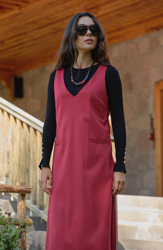 Gabardin Bordo Jile - Fatma Atasoy