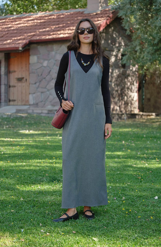 Gabardin Gri Jile - Fatma Atasoy