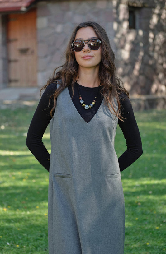 Gabardin Gri Jile - Fatma Atasoy