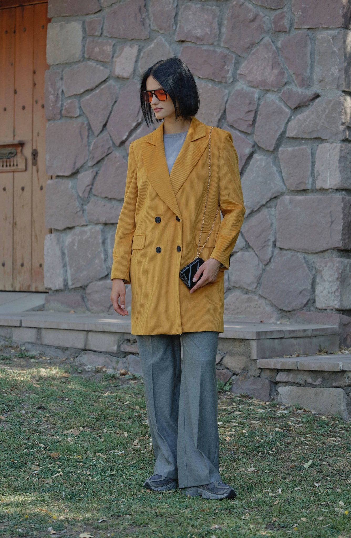 Gabardin Gri Palazzo Pantolon - Fatma Atasoy