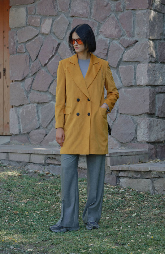 Gabardin Gri Palazzo Pantolon - Fatma Atasoy