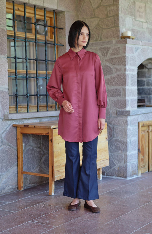 Gabardin Lacivert İspanyol Paça Pantolon - Fatma Atasoy