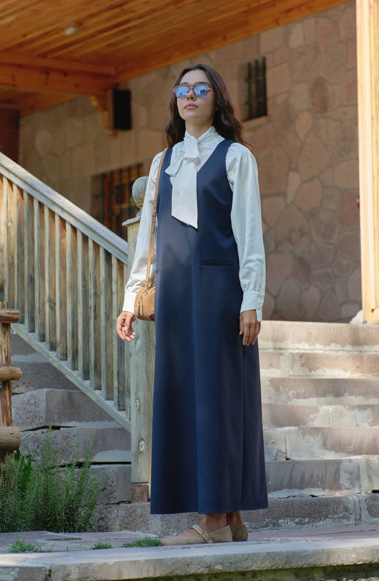 Gabardin Lacivert Jile - Fatma Atasoy