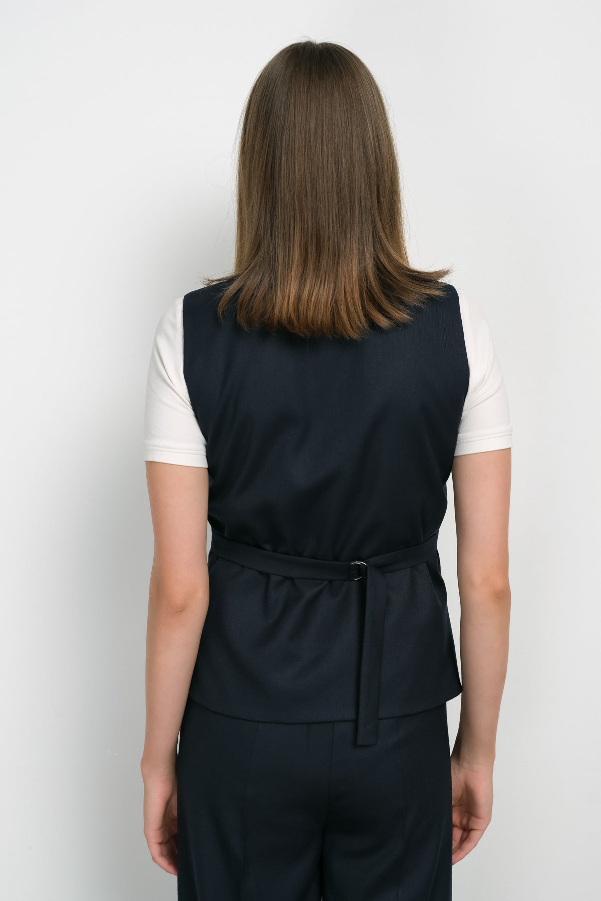 Gabardin Midi Yelek Lacivert - Fatma Atasoy