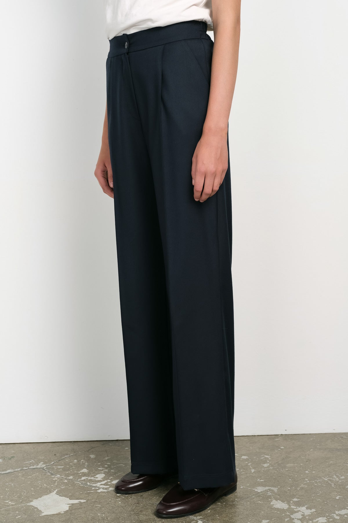 Gabardin Palazzo Pantolon Lacivert - Fatma Atasoy