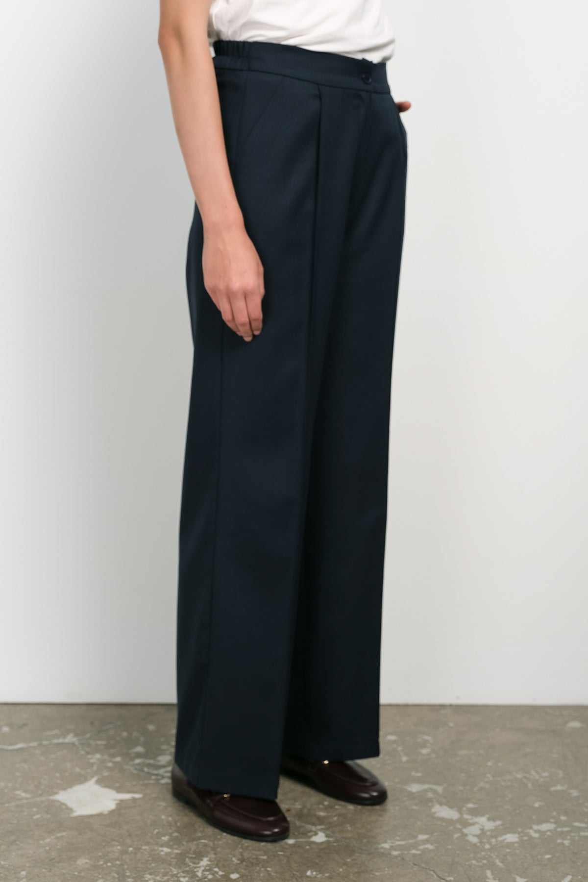 Gabardin Palazzo Pantolon Lacivert - Fatma Atasoy