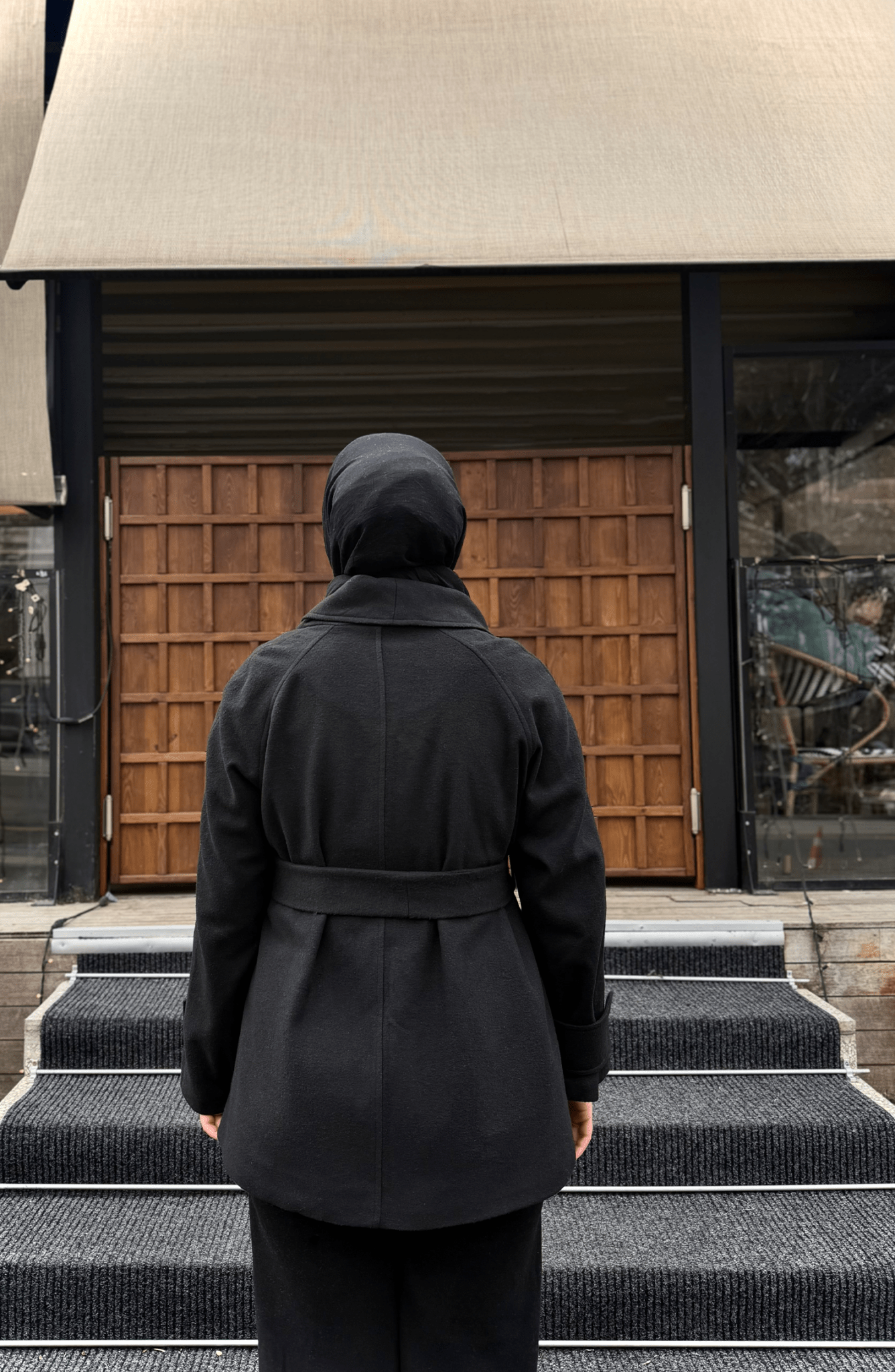 İnce Siyah Midi Ceket Kaban - Fatma Atasoy