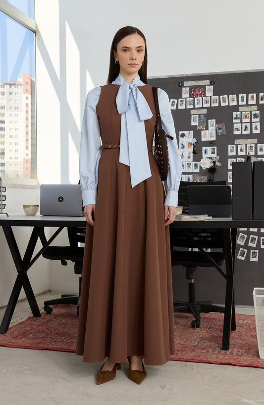 Kaplama Kemerli Çikolata Kahve Prenses Jile - Fatma Atasoy