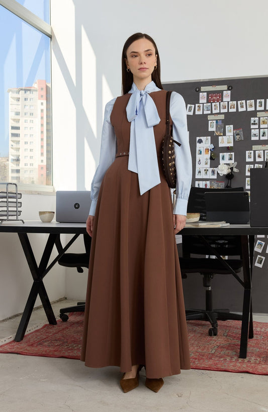 Kaplama Kemerli Çikolata Kahve Prenses Jile - Fatma Atasoy