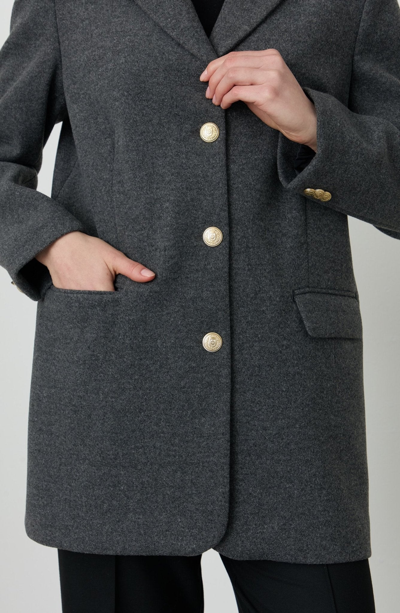 Kaşe Blazer Ceket Antrasit - Fatma Atasoy