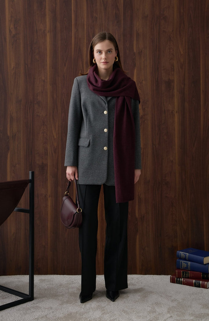 Kaşe Blazer Ceket Antrasit - Fatma Atasoy