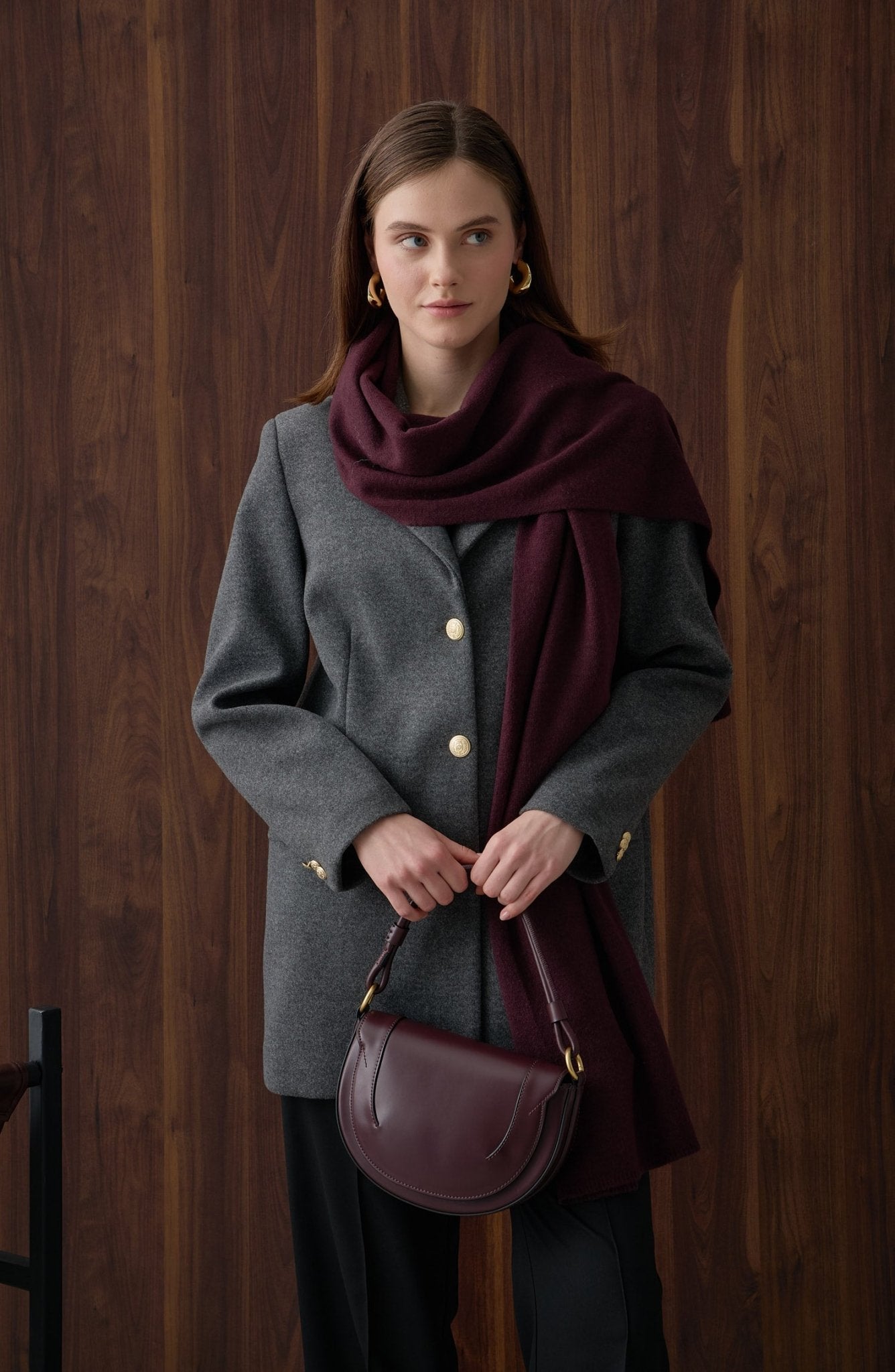 Kaşe Blazer Ceket Antrasit - Fatma Atasoy