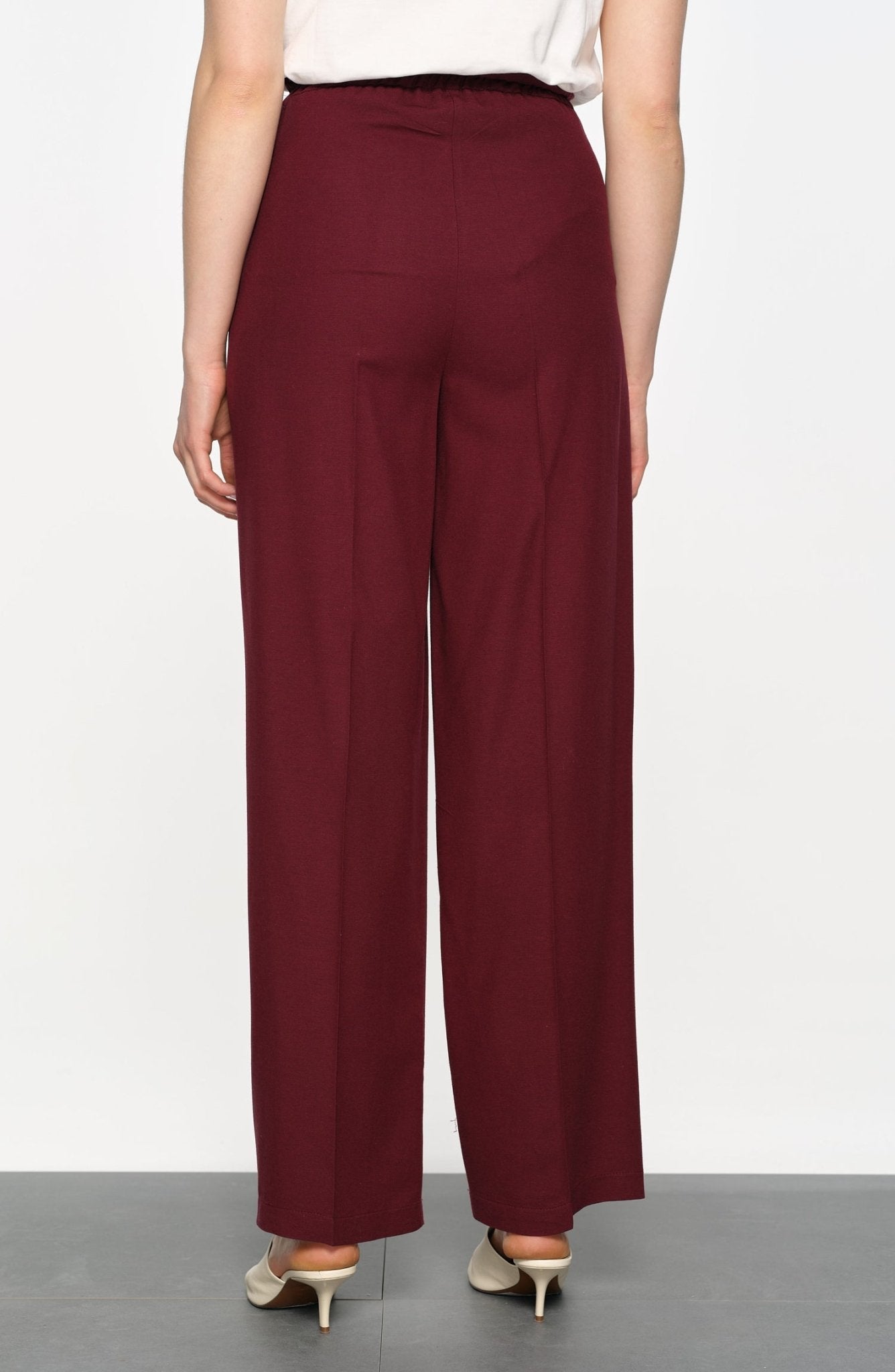 Keten Bordo Palazzo Takım - Fatma Atasoy