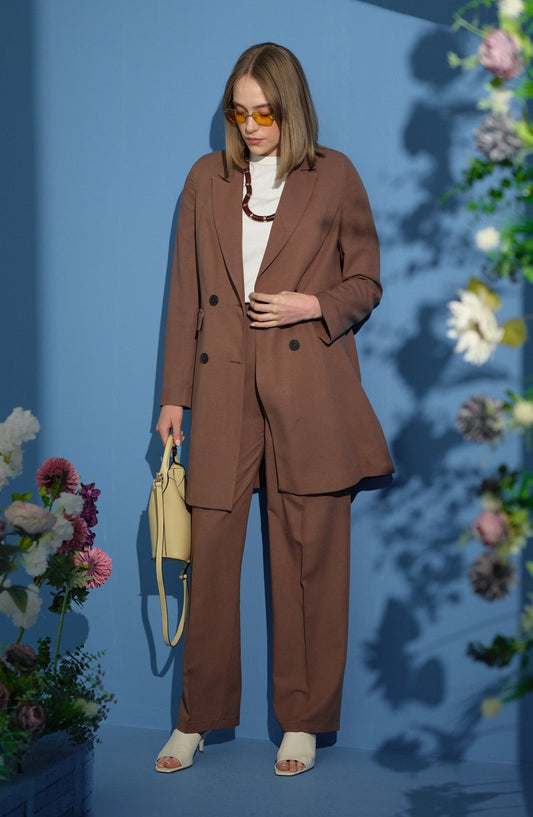 Keten Kahve Palazzo Takım - Fatma Atasoy