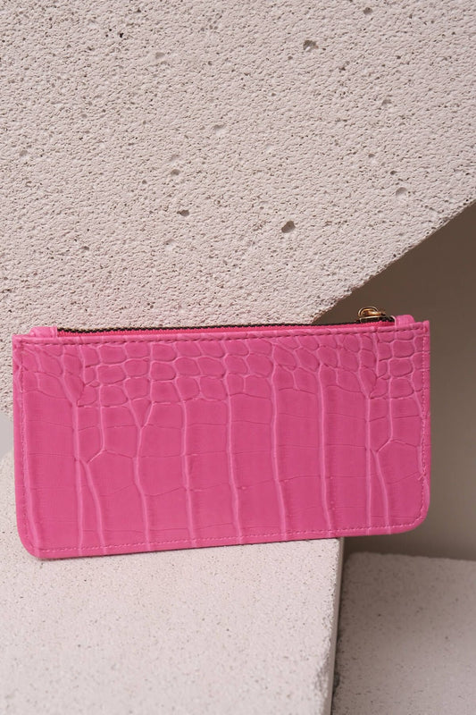 Krokodil Fermuarlı Kartlık Pembe - Fatma Atasoy
