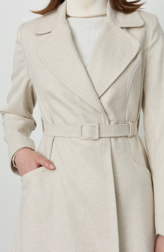 Kuplu Kaplama Kemerli Ekru Kaban - Fatma Atasoy