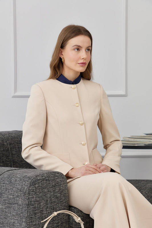 Kuplu Kısa Taş Ceket - Fatma Atasoy