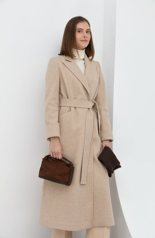 Kuşaklı Maksi Taş Kaban - Fatma Atasoy