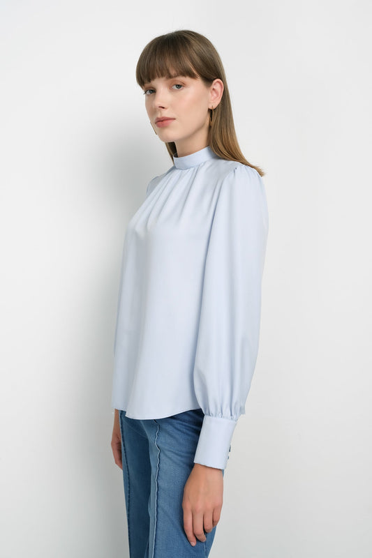 Midi Bebe Mavi Gömlek - Fatma Atasoy