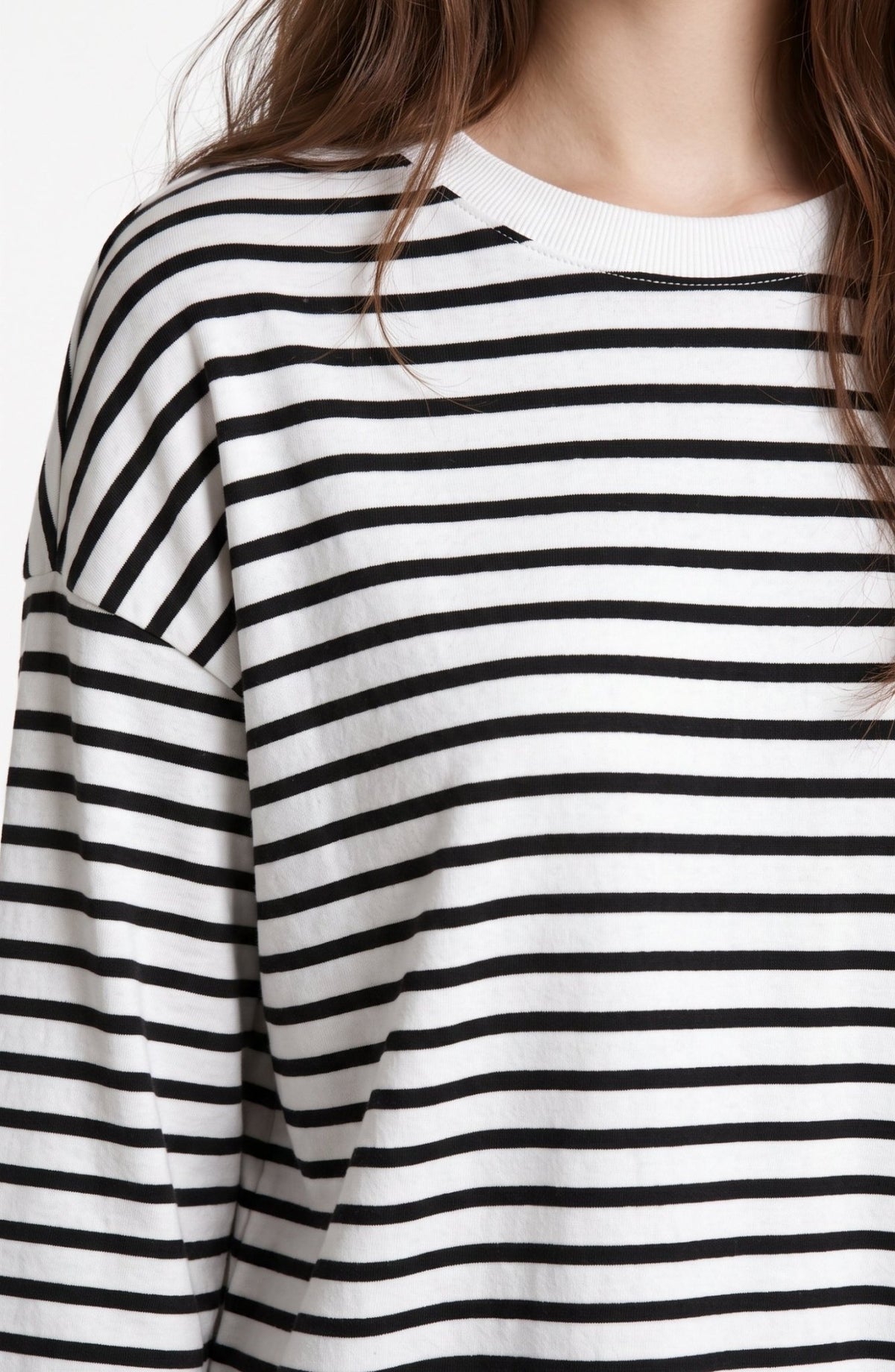 Midi Siyah Çizgili Sweatshirt - Fatma Atasoy